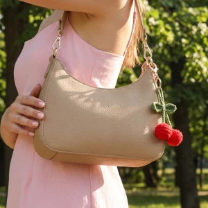 Cherry Charm Crescent Hobo Bag