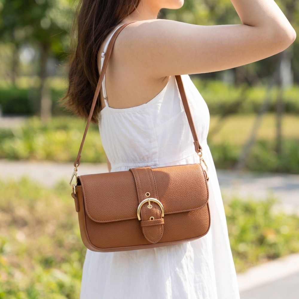 Buckle Flap Shoulder Bag