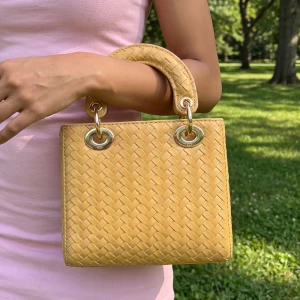 Woven Ring Handle Mini Top Handle Bag