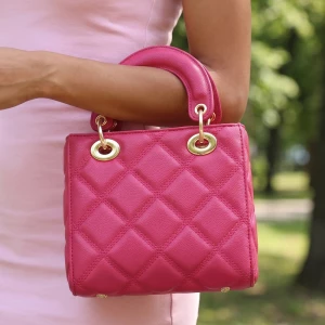 Quilted Ring Handle Mini Top Handle Bag