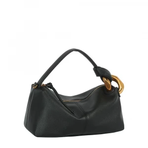 Chunky Link Handle Hobo Baguette Bag