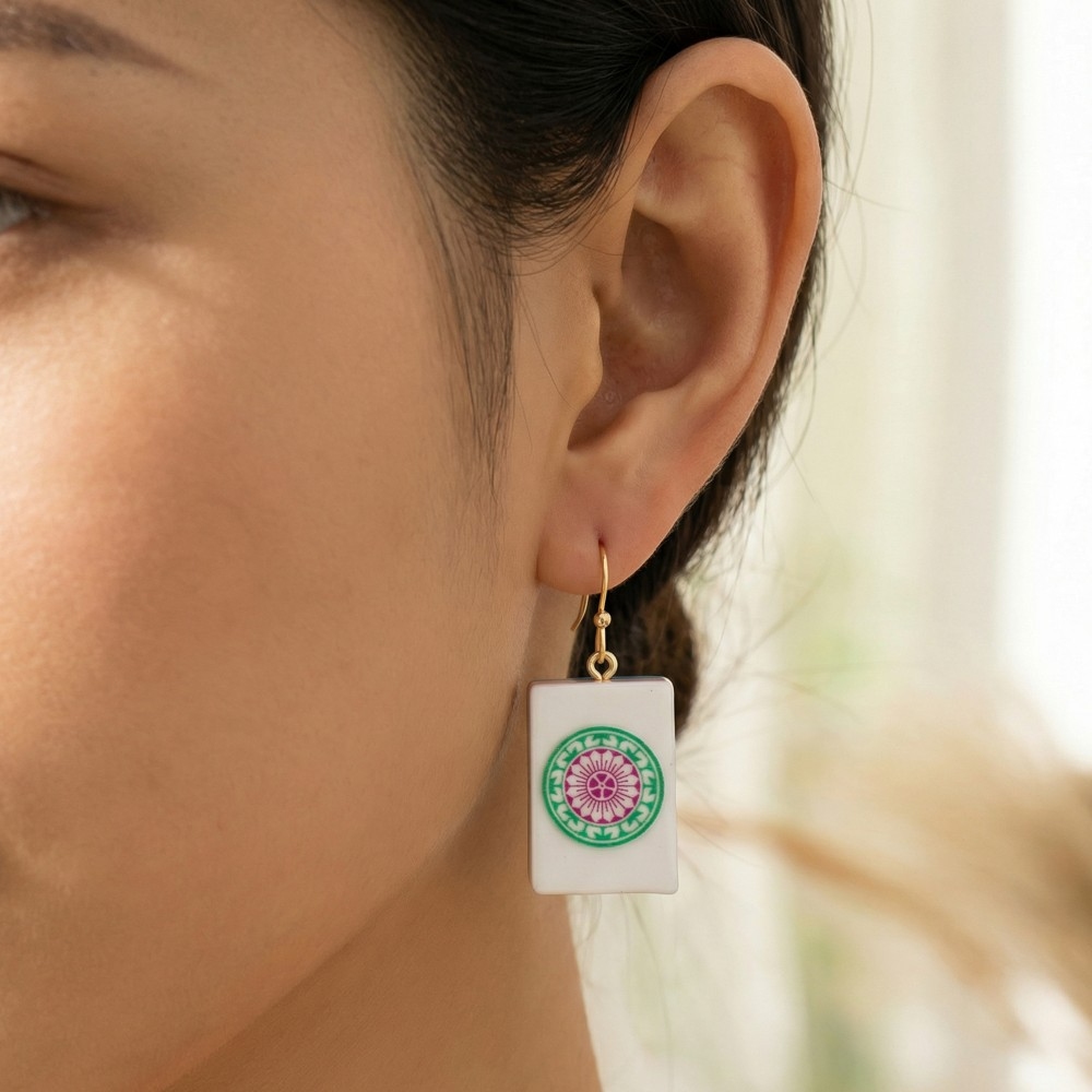 Assorted Mahjong Tile Acrylic Earrings