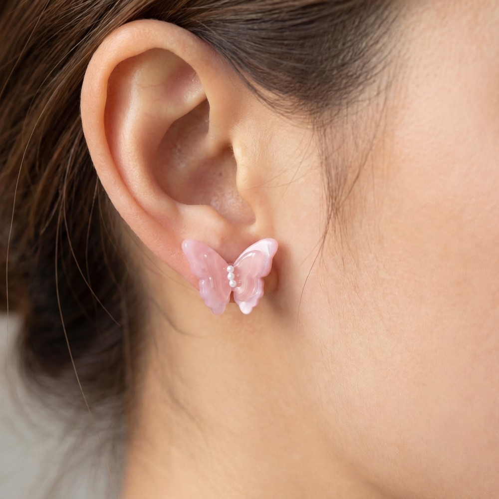 Acetate Butterfly Stud Earrings