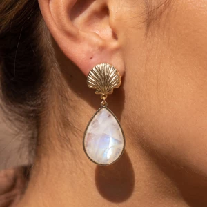 Shell Mother Of Pearl Teardrop Drop Earrings