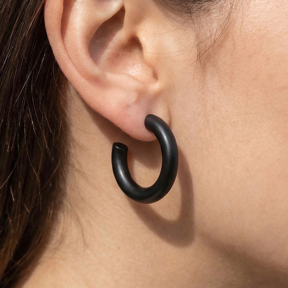 Mini Cylinder Hoop Earrings