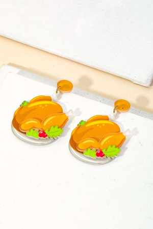 Turkey Dinner Thanksgiving Earrings