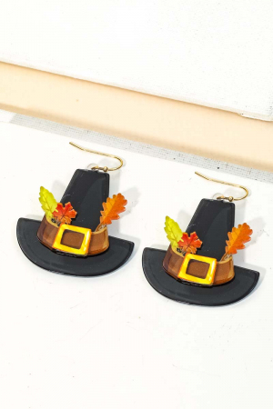 Pilgrims Hat Thanksgiving Earrings