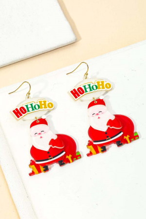 Hohoho Santa Claus Christmas Earrings