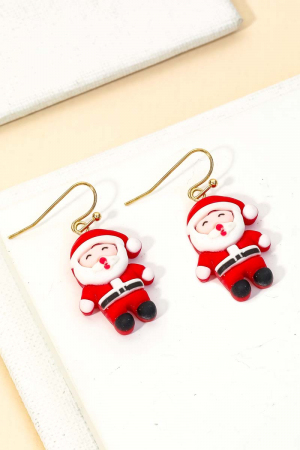 Happy Santa Claus Christmas Earrings