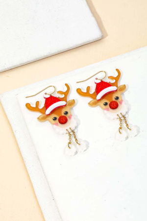 Rudolf Red Nose Reindeer Christmas Earrings