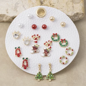 Christmas Reindeer And Stocking Earring Set
