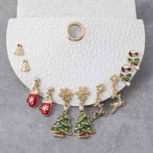 Christmas Mitten And Reindeer Dangle Earring Set