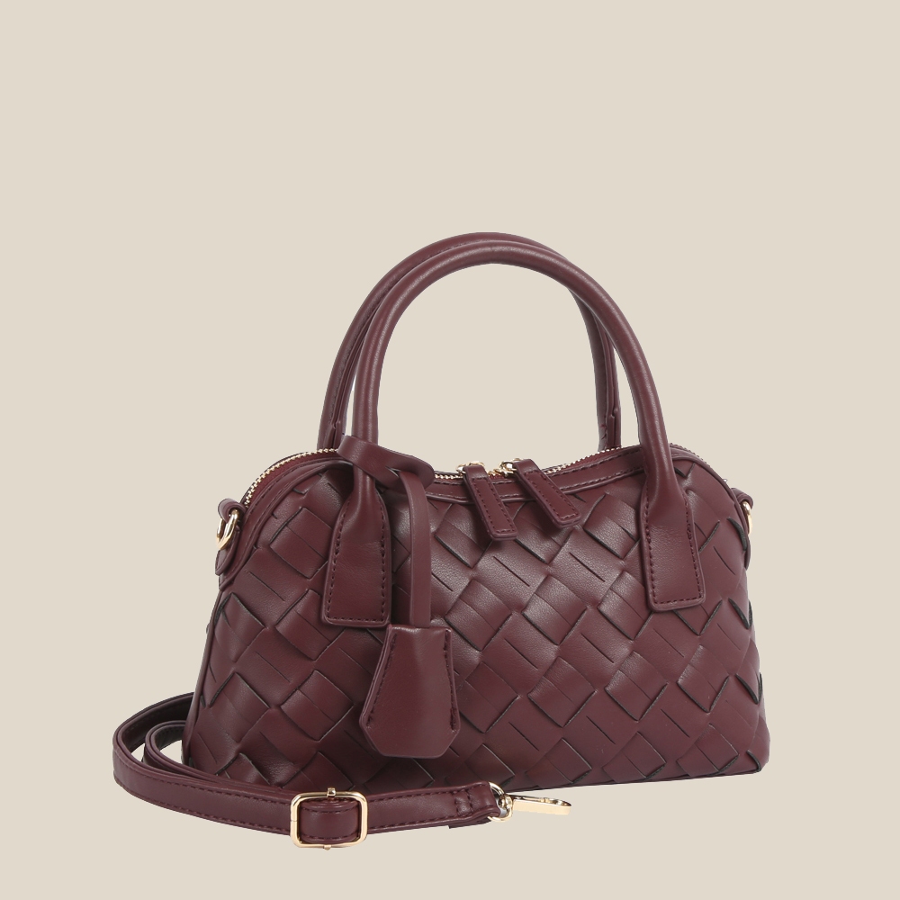 Fashion Leather Woven Satchel Bag
