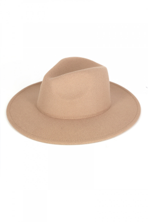 Solid Flat Brim Panama Hat