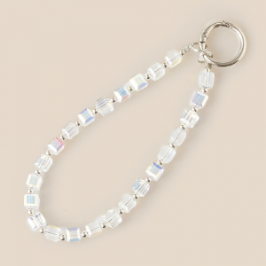 Metallic And Plastic Cube Beaded Bag Chain