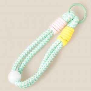 Chevron Pattern Bungee Corda And Bead Bag Charm