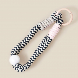 Chevron Pattern Bungee Corda And Bead Bag Charm