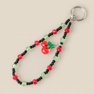 Beaded Strap And Cherry Bag Charm