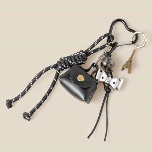 Eiffel Tower Cord Mini Bag And Bow Bag Charms