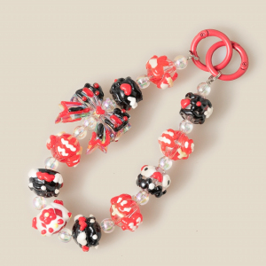 Mixed Floral Hearts Ribbon Bow Beaded Bag Charms