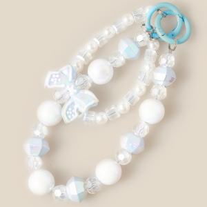 Ribbon Bow And Pearls Beaded Bag Charm