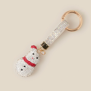 Pave Christmas Theme Snowman Bag Charm