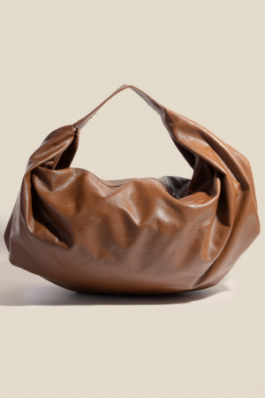 Simple Leather Hobo Shoulder Bag