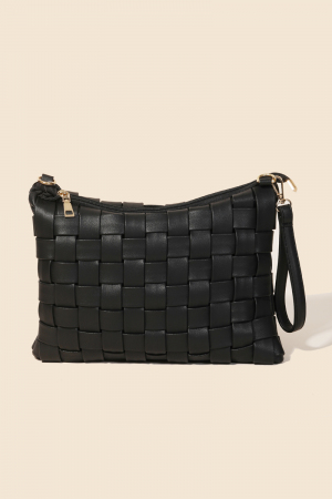 Leather Basket Weave Hand Bag