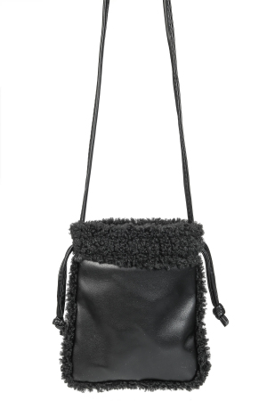 Rectangle Faux Fur Trim Crossbody Bag