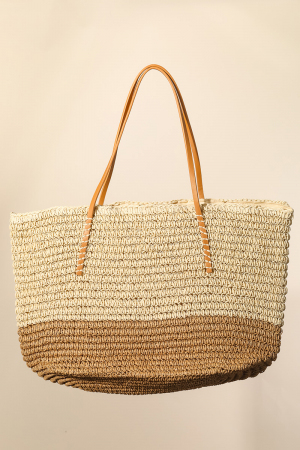 Straw Braided Beach Tote Bag