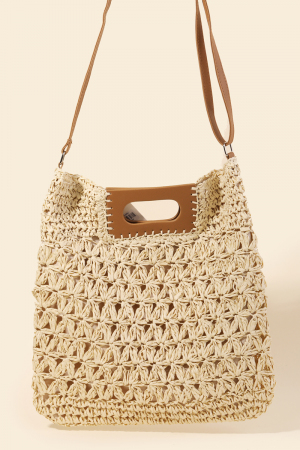 Square Straw Braided Shoulder Bag