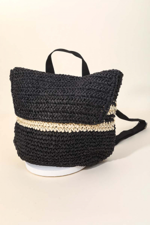 Straw Braided Fashion Backpack