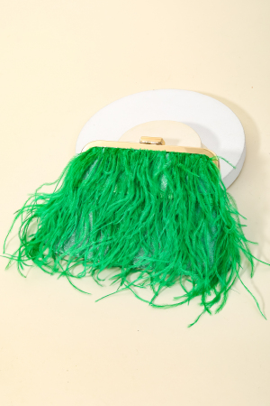Feather Fringe Clutch Bag