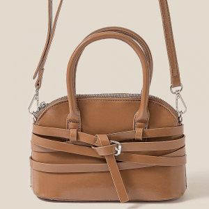 Layered Strap Style Glossy Hand Bag