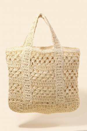 Intricate Straw Braided Tote Bag