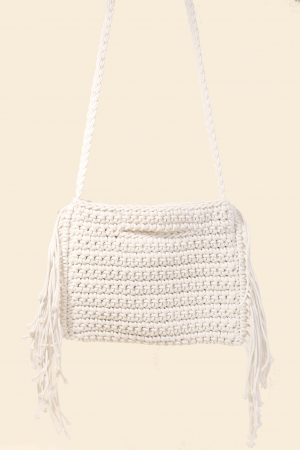 Straw Braided Fringe Bag