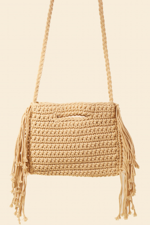Straw Braided Fringe Bag