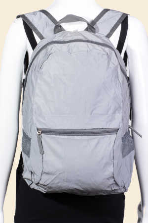 Reflective Nylon Multi Zip Backpack
