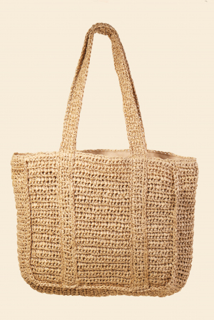 Straw Braided Pattern Tote Bag
