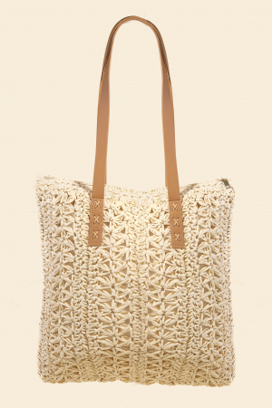 Rectangle Straw Braided Tote Bag