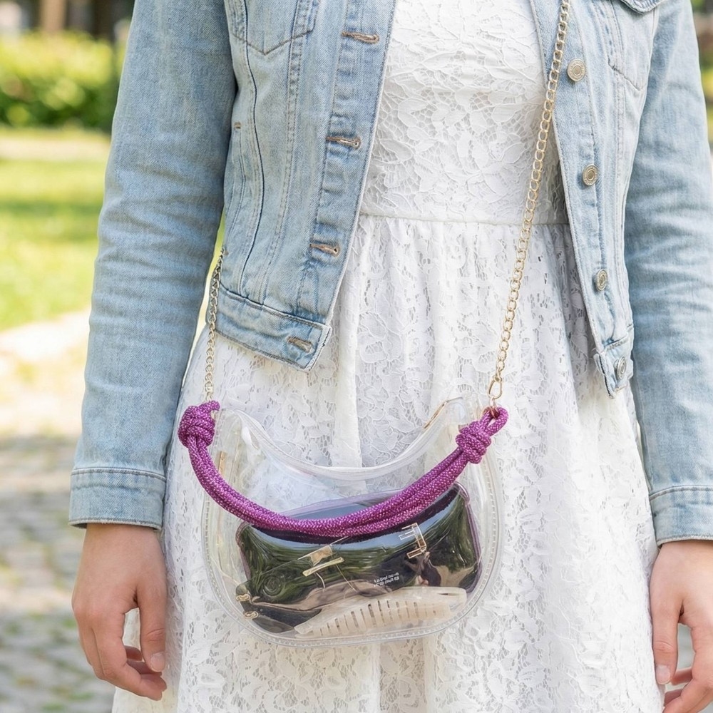 Clear See Through Baguette Bag