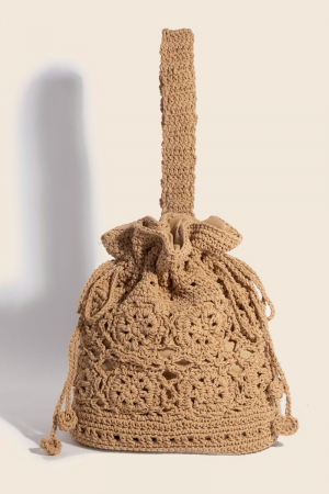 Intricate Braided Single Strap Drawstring Bag