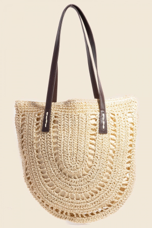 Straw Braided Rounded Tote Bag