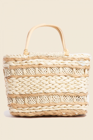 Intricate Basket Weave Square Hand Bag