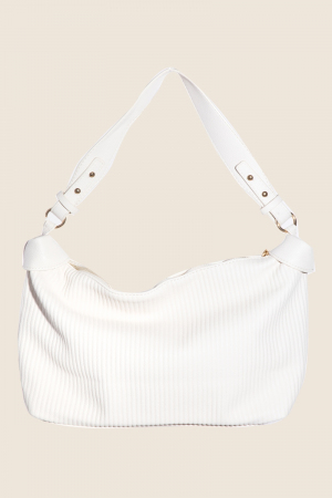 Pleated Leather Rectangle Bag