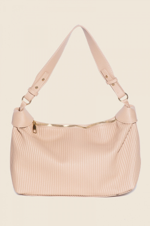 Pleated Leather Rectangle Bag