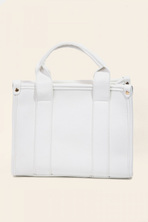 Leather Square Top Handle Handbag