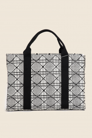 Monochrome Geometric Pattern Tote Bag