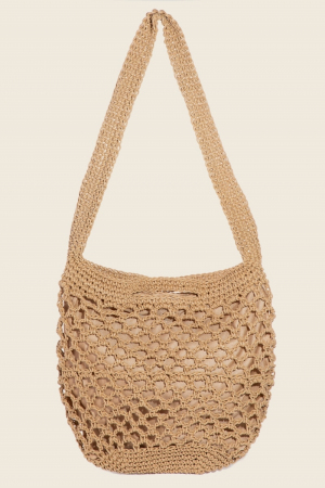 Crochet Mesh Hobo Tote Bag