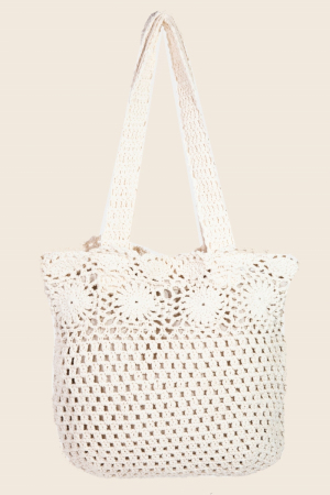 Crochet Circles Mesh Knit Tote Bag